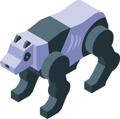 Robot panda walking, showcasing futuristic bio inspired technology and advanced robotics in an isometric view © ylivdesign