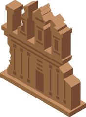 Obraz premium Isometric view of the treasury building in petra, jordan, showcasing its ancient architecture and historical significance