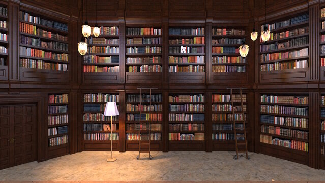 テレビ会議背景用 ZOOM会議背景用 CG 部屋 本棚 書斎 video conferencing background for using in video conference and as a zoom background.