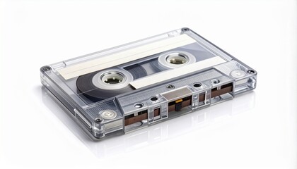 Transparent cassette tape with visible reels