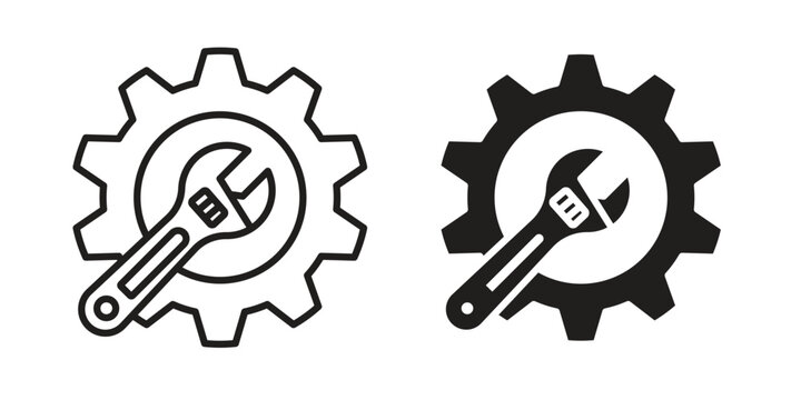 Maintainance icons in different styles. Simple icon design