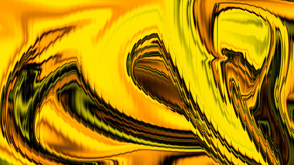 Bold yellow and black abstract fluid swirl background with dramatic motion and high contrast