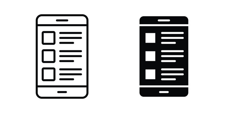 News feed icons in different styles. Simple icon design