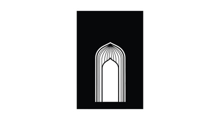 Fototapeta premium Architectural archway silhouette in minimalist design with copy space