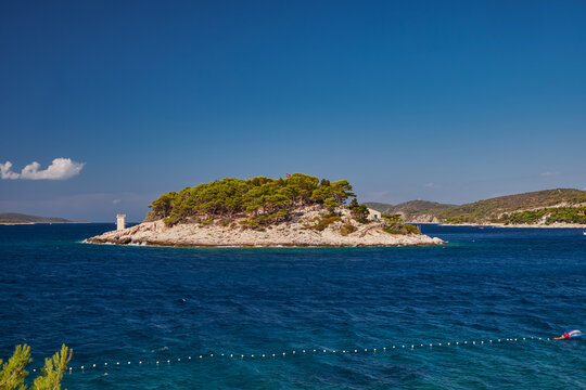 The Beautiful Pokonji dol Beach in Summer - Hvar Island, Croatia