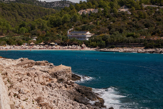 The Beautiful Pokonji dol Beach in Summer - Hvar Island, Croatia