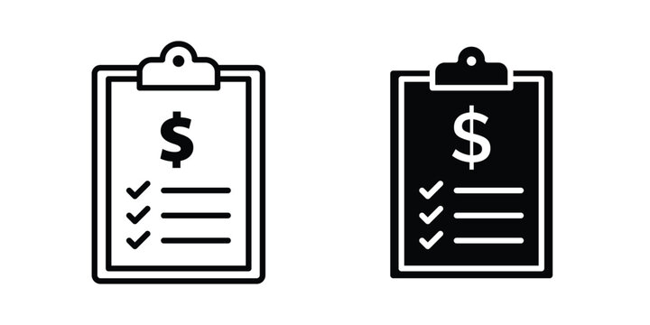 Price list icons in different styles. Simple icon design