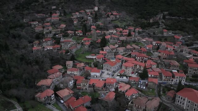 Shot of Stemnitsa Village, Peloponnese, Greece