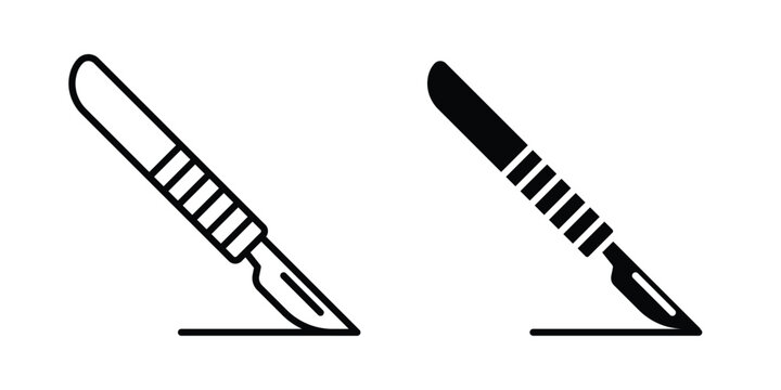 Scalpel icons in different styles. Simple icon design