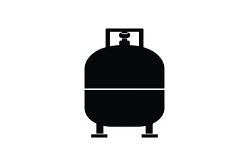 Fototapeta premium Industrial gas cylinder silhouette for energy company branding or chemical storage safety equipment marketing