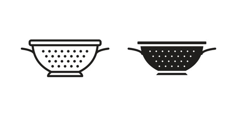 Strainer icons in different styles. Simple icon design
