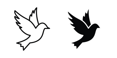 Swallow icons in different styles. Simple icon design
