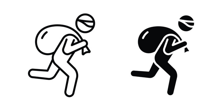 Thief icons in different styles. Simple icon design