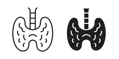 Thyroid gland icons in different styles. Simple icon design