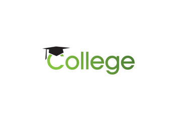Modern College Logo Design with Graduation Cap Symbolizing Education