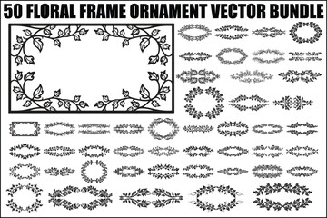 Floral Frame Ornament Vector Bundle