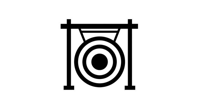 Simple top view line art of a traditional gamelan metallophone. Clean vector for education and cultural graphics.