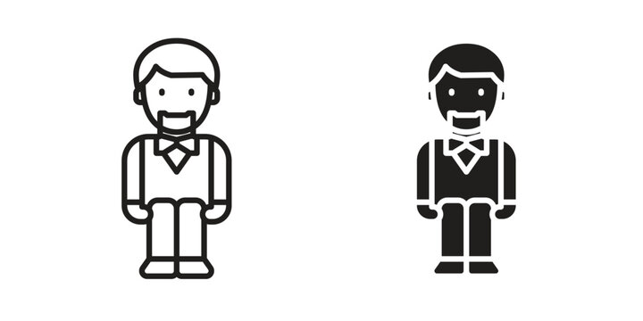 Ventriloquist icons in different styles. Simple icon design