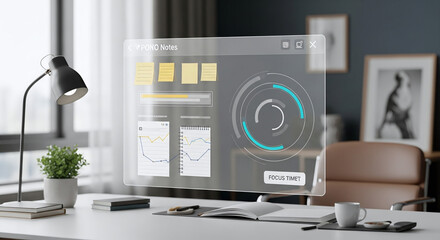 Digital Productivity Hub with Floating Interface