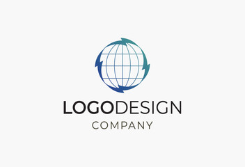 Vector logo design for company identity featuring a stylized globe symbol