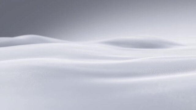 luxury video background pearl white fog waves gently flowing matte silver surface, slow cinematic motion, fluid silk-like mist, micro light particles glimmering depth parallax, minimal clean aesthetic