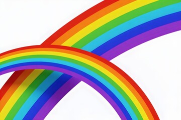 Colorful Rainbows on White Background