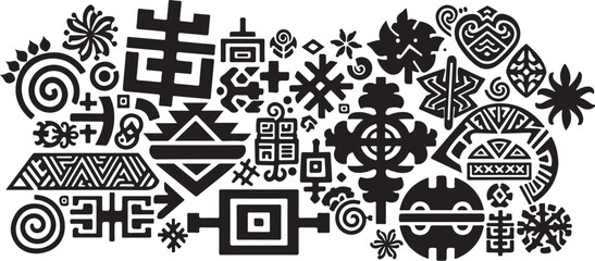 Collection of various tribal and ethnic pattern designs