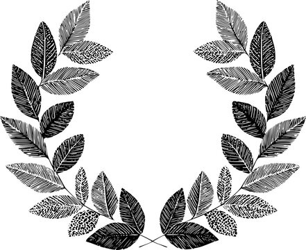 Elegant Laurel Wreath Art Deco Geometric Design
