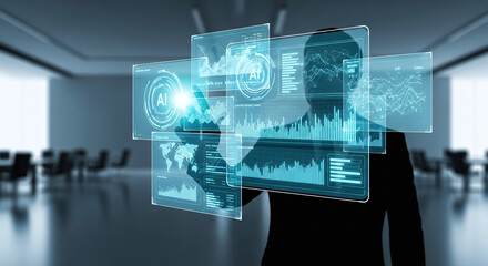 Futuristic Business Interface and Digital Transformation