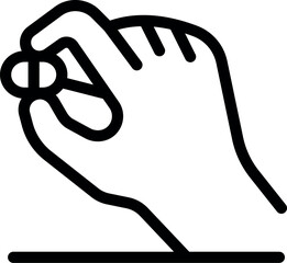 Hand carefully holding a single medical pill, symbolizing healthcare, medicine, and treatment