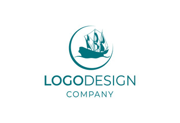 Sailing Ship Logo Design - A Nautical Emblem for Maritime Businesses and Adventure Companies