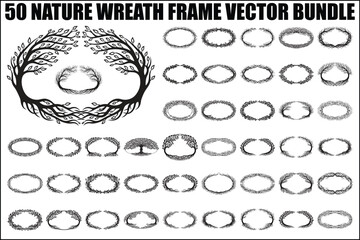 Nature Wreath Frame Vector Bundle