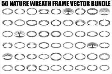 Nature Wreath Frame Vector Bundle