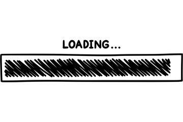 Fototapeta premium Illustration of a loading progress bar with the word LOADING displayed above a shaded rectangular box indicating a digital wait screen