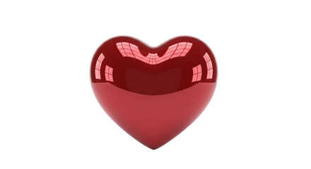Fototapeta premium Shiny red heart with reflections on glossy surface