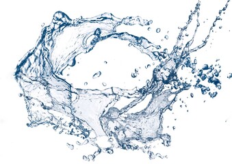 抽象的な青い水しぶきの3dイラスト