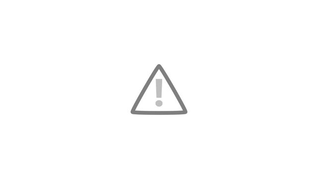 A simple monochromatic image features a triangular warning sign with a central exclamation point conveying caution or alert high quality professional detailed