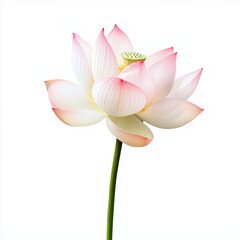 Fototapeta premium White Lotus Flower Isolated on White Background