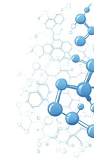 Vibrant blue molecule model illustrating complex chemical structures and scientific research.