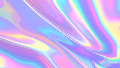 Obraz premium Iridescent colors swirl and blend creating a vibrant, smooth, flowing pattern