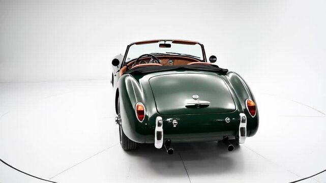 Classic Green Roadster - A Timeless Beauty in Motion.