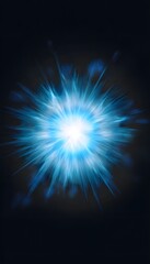 Fototapeta premium Futuristic energy illustration a radiant blue starburst on dark background inspires innovation