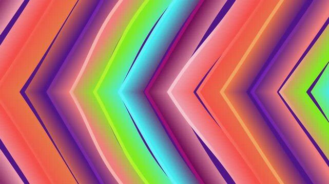Abstract Neon Chevron Pattern with Vibrant Gradient Colors.