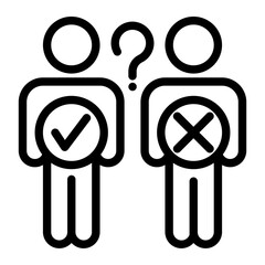 Attendance approval workflow line icon
