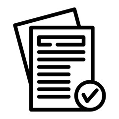 Contract approval workflow line icon