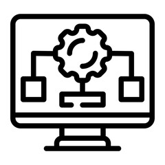 software update workflow line icon