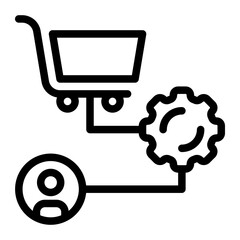 Customer onboarding workflow line icon