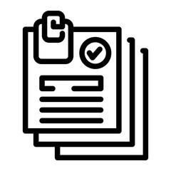 Document approval workflow line icon
