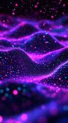 Vibrant abstract background with swirling glowing particles and dynamic energy flow.