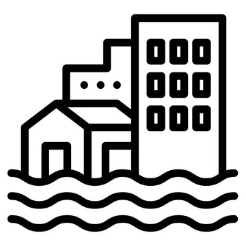 sea level rise icon vector illustration